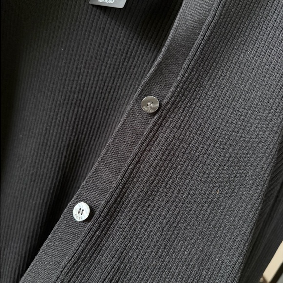 BOSS Black Ribbed Button-Up Cardigan - Picture 7 of 11